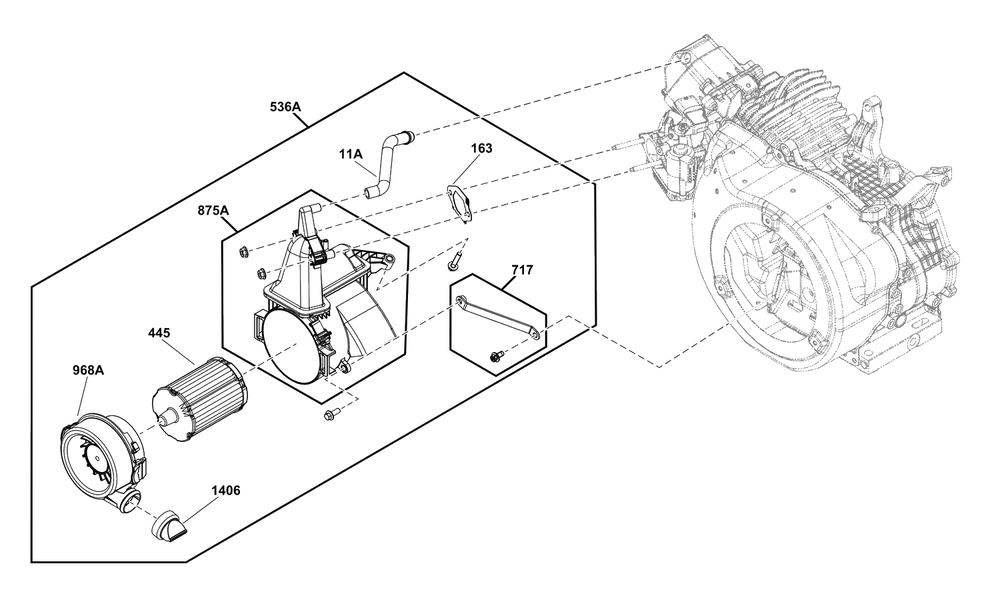 Air Cleaner Group Diagram and Parts List for 25E337-0030-G1  Briggs and Stratton Engine